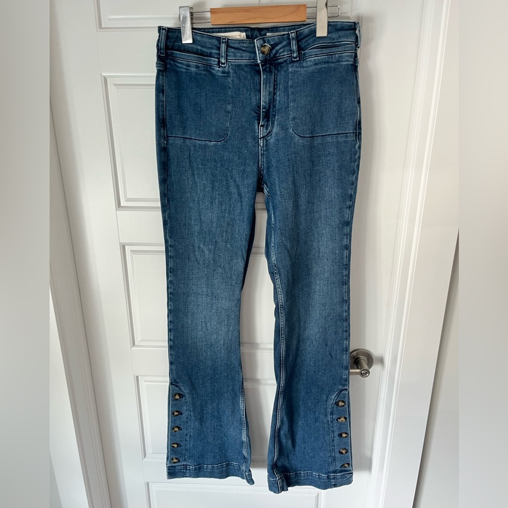 Pilcro and the Letterpress Flare Jeans with Button Accents